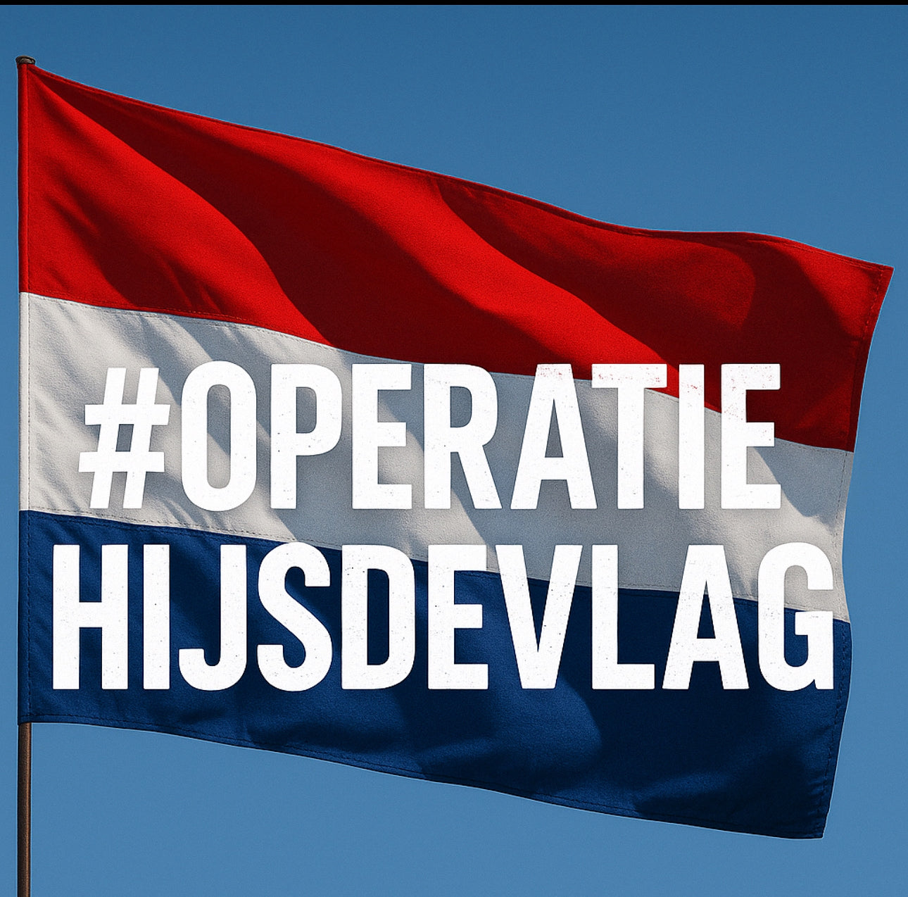 sticker rood wit blauw #operatiehijsdevlag 25 stuks