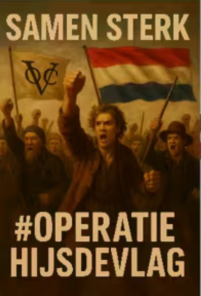 Sticker #OperatieHijsDeVlag – Samen Sterk VOC & Vlag