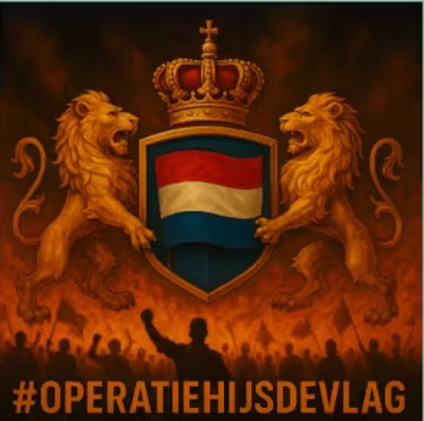Sticker #OperatieHijsDeVlag – Samen Sterk Menigte – 25 stuks