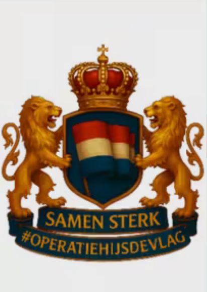 Sticker #OperatieHijsDeVlag – Licht Schild – 25 stuks